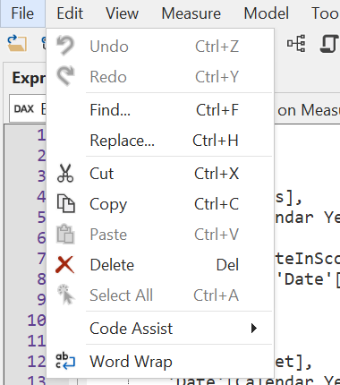 Edit Menu