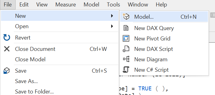 File Menu New