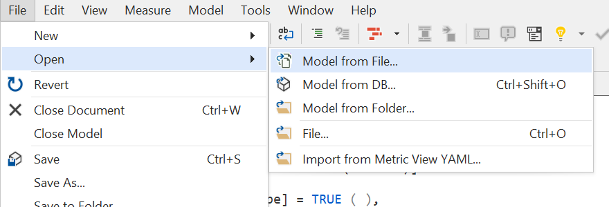 File Menu Open
